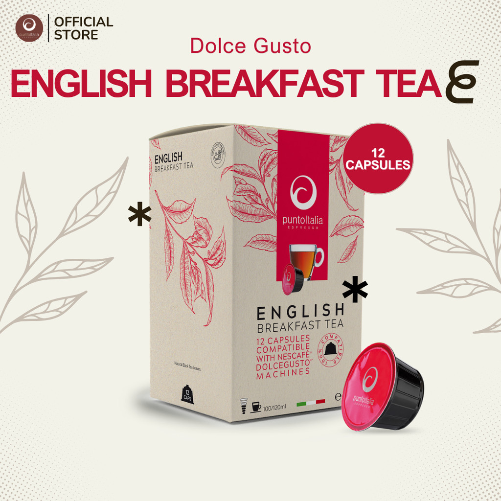 ชาแคปซูล ENGLISH BREAKFAST TEA Dolce Gusto® Compatible Tea Capsule (12แคปซูล) (PUNTO ITALIA ESPRESSO BRAND)