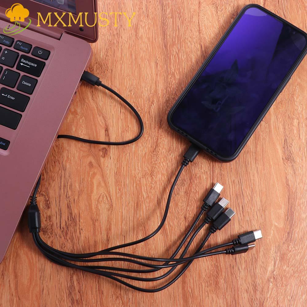 MXMUSTY สายแยก USB C, 6 in 1 Type-C Micro-USB Multi USB C ถึง USB C สาย, สายโทรศัพท์มือถือ USB Y Spl