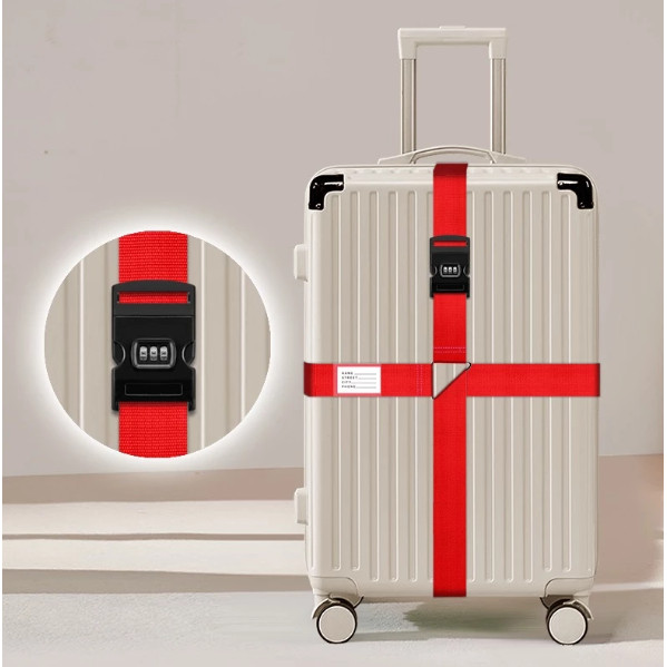 LUGGAGE LUGGAGE BELT + PASSWORD LOCK LUGGAGE STRAP LUGGAGE SUITCASE CROSS STRAPS BELT LOCK SAFETY