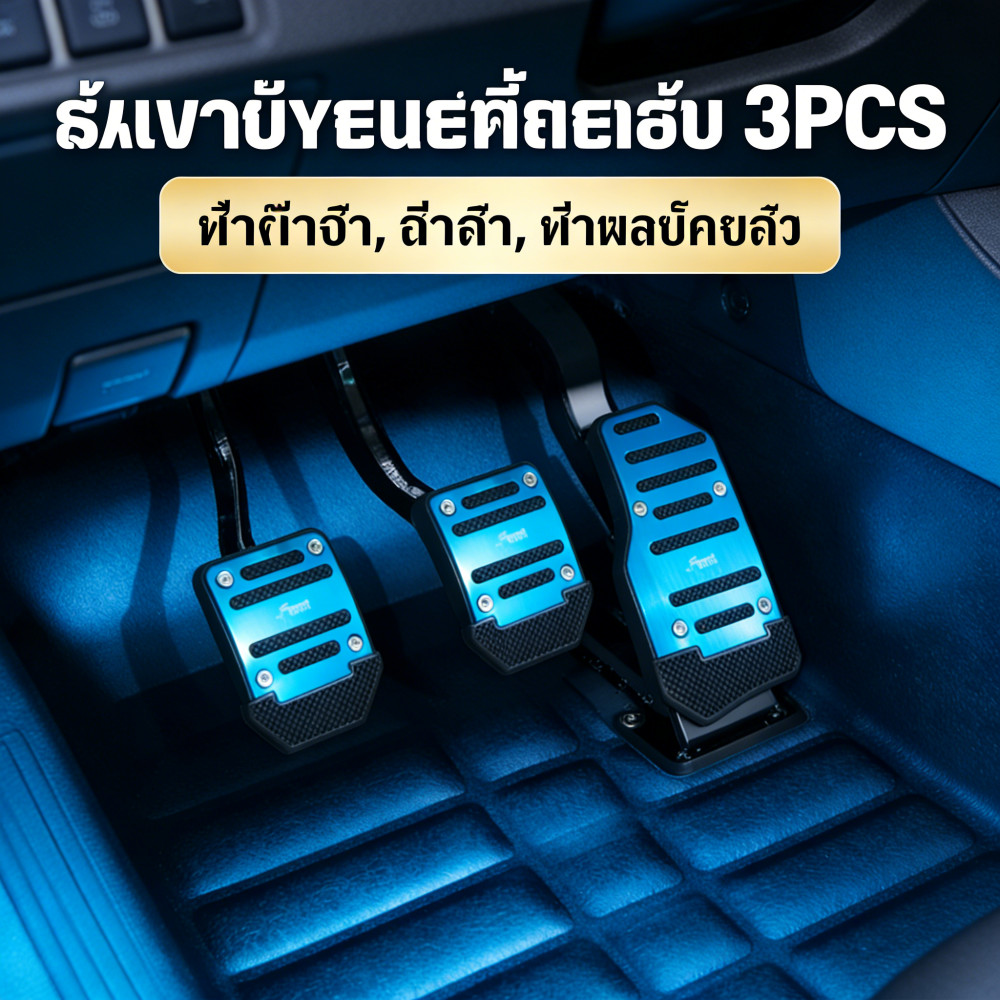 แป้นเบรค 3PCS แป้นเหยียบรถยนต์คู่มือ ที่ครอบคันเร่งรถยนต์ แป้นเหยียบกันลื่น แป้นคันเร่ง เกียร์ออโต้