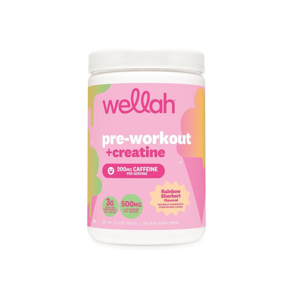 Wellah Pre-Workout + Creatine สําหรับผู้หญิง | เม็ดคาเฟอีน | 3g Creatine Monohydrate Per Service | ค