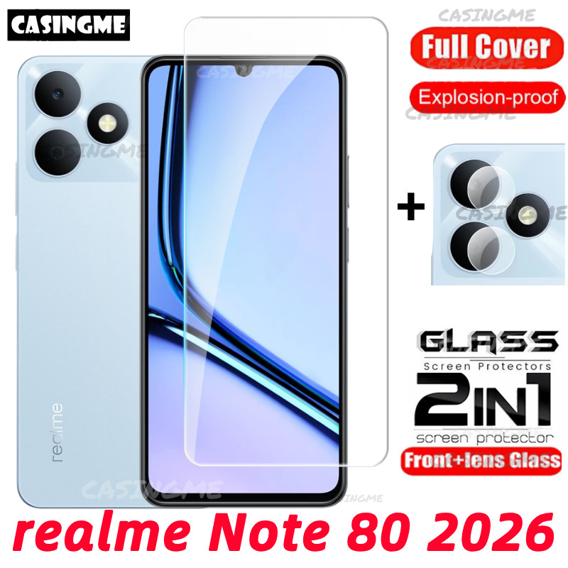 Realme Note 80 2026 กระจกนิรภัย Flim สําหรับ RealmeNote80 Realme Note80 หมายเหตุ 80 70 80x 5G 4G 2026 ฟิล์มด้านหน้าด้านหลังเลนส์กระจกกลับกล้องเลนส์ป้องกันหน้าจอ