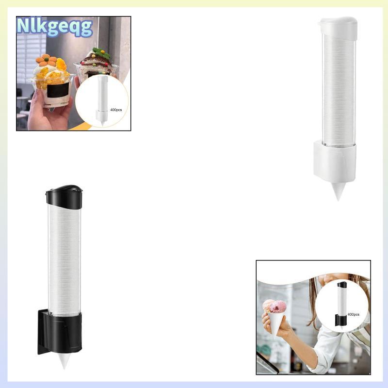 [nlkgeqg] 400 ชิ้นถ้วยกรวยหิมะถ้วยไอศกรีมติดผนังที่วางแก้วดึงประเภทรั่ววัสดุ PP เครื่องจ่ายเหมาะสําห