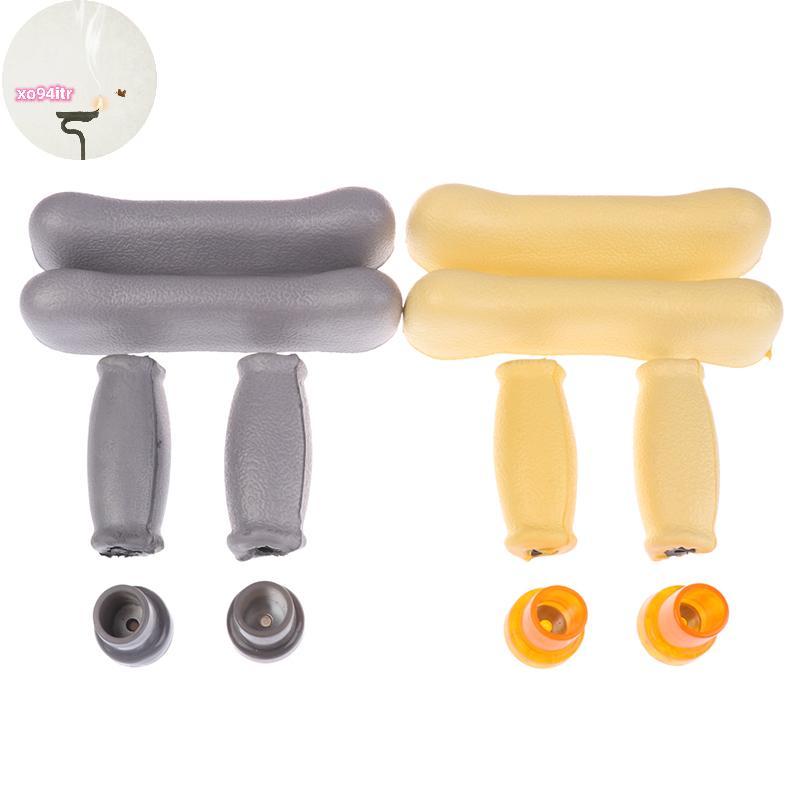 XOITR 6 ชิ้น/เซ็ต Axillary Crutch อุปกรณ์เสริมชุดแผ่นเปลี่ยนยางกันลื่นเบาะใต้วงแขน Hand Pad อุปกรณ์เ