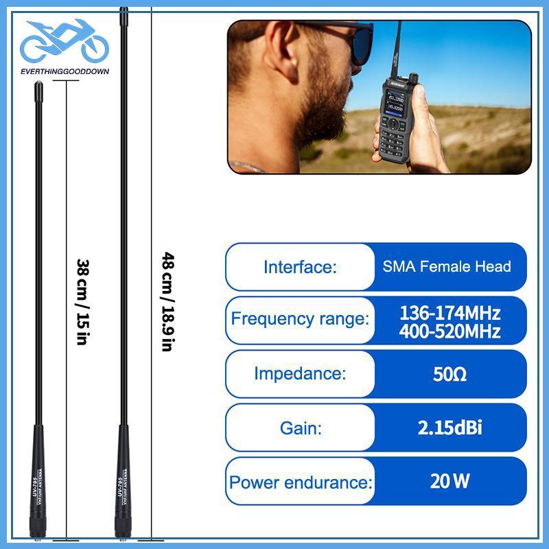 EVER AR-795 SMA-F หญิง Dual Band VHF/UHF 136-174MHz/400-520MHz เสาอากาศแบบนุ่ม AR-795 สําหรับ UV-5R 