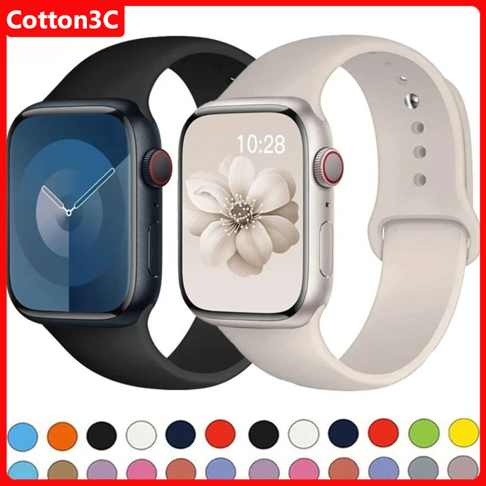 สายซิลิโคนแฟชั่นสําหรับ Apple Watch Series 11/10/9/8/7/SE/6/5/4/3/Ultra และ iWatch Ultra/Ultra 2 40มม/44มม/41มม/45มม/49มม