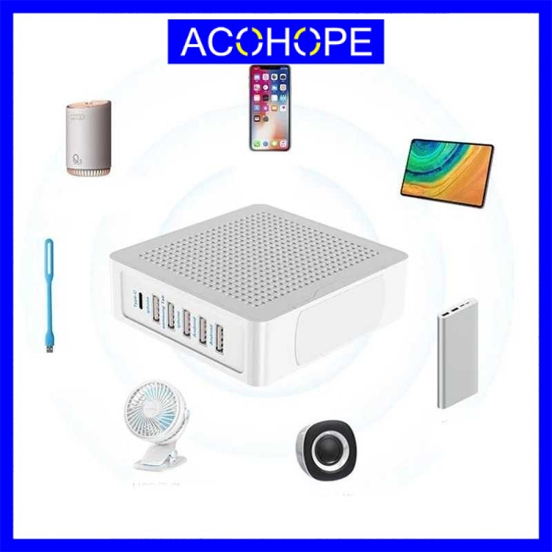 Afope USB Hub Charger 10 Multi Port Type C 5V/10A 60W EU Plug - YC-A22