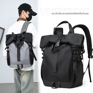 ม้วนปากความจุขนาดใหญ่กระเป๋าเป้สะพายหลังแฟชั่นกันน้ํานักเรีย…