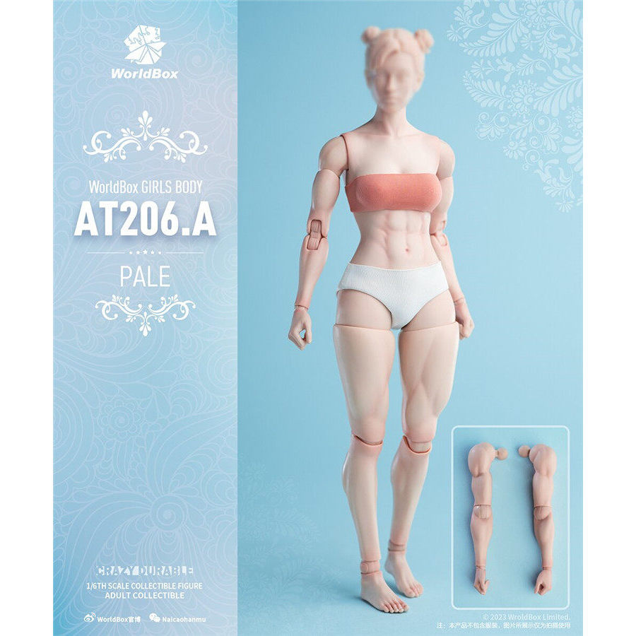 Model Building Blocks Ready Stock Worldbox AT206 1/6 รุ่นกล้ามเนื้อร่างกายหญิงเคลื่อนย้ายได้