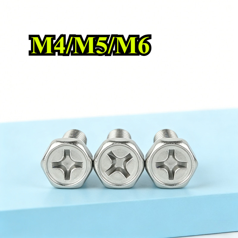 [ZQ-R] สังกะสี Phillips สกรูหกเหลี่ยมภายนอกสลักเกลียวหกเหลี่ยมภายนอก M4/M5/M6