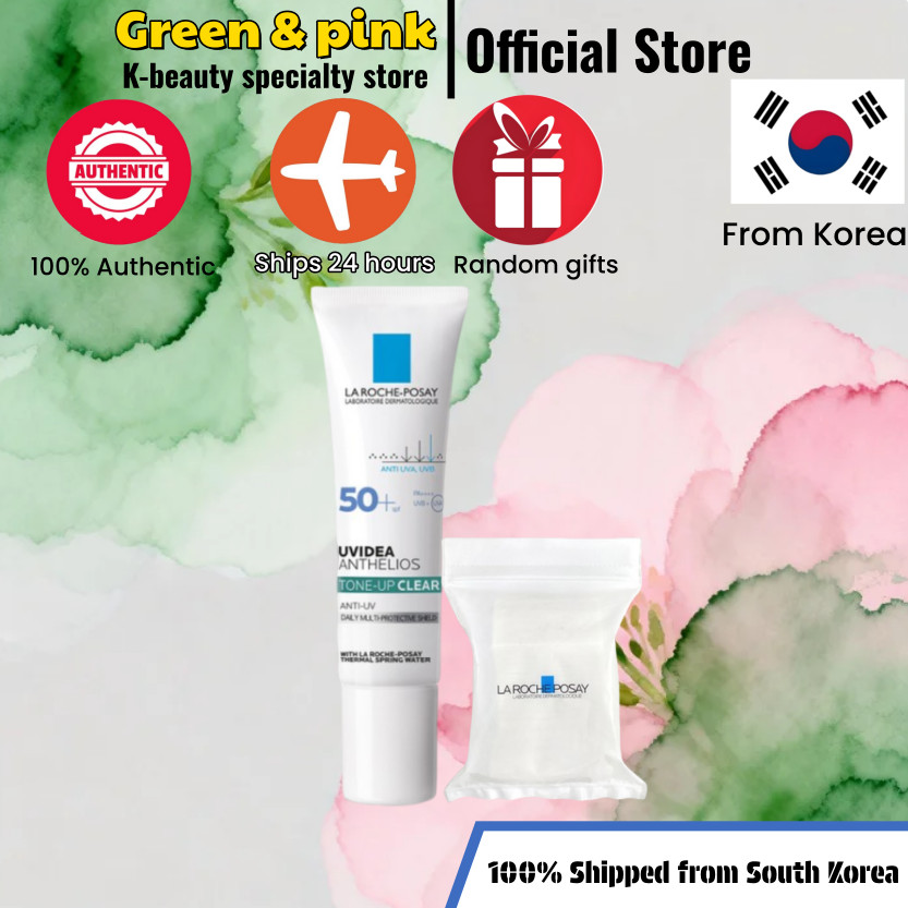 [La Roche Posay] Uvideo Tone Up Clear Sunscreen SPF50+PA+++++30 ชิ้น Makeup Cotton Set 30ml