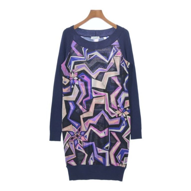 Emilio Pucci Dress pink Women black navy overall pattern Direct from Japan Secondhand