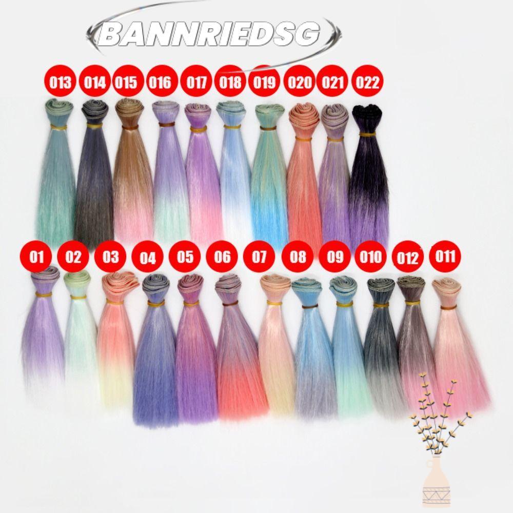 BANNRIEDSG989YR ตุ๊กตาผม, สีสันไล่ระดับสี Bjd วิกผม, 2024 DIY 15*100 ซม.ของเล่นเด็กของขวัญสําหรับ 1/