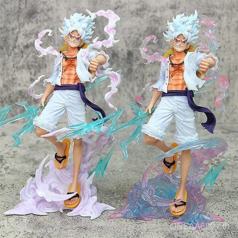 One Piece รูป NY Nika Luffy Sun God ห้าความเร็วรูปแบบ Tread Cloud Nika Luffy Thunderbolt ชุดเครื่องป