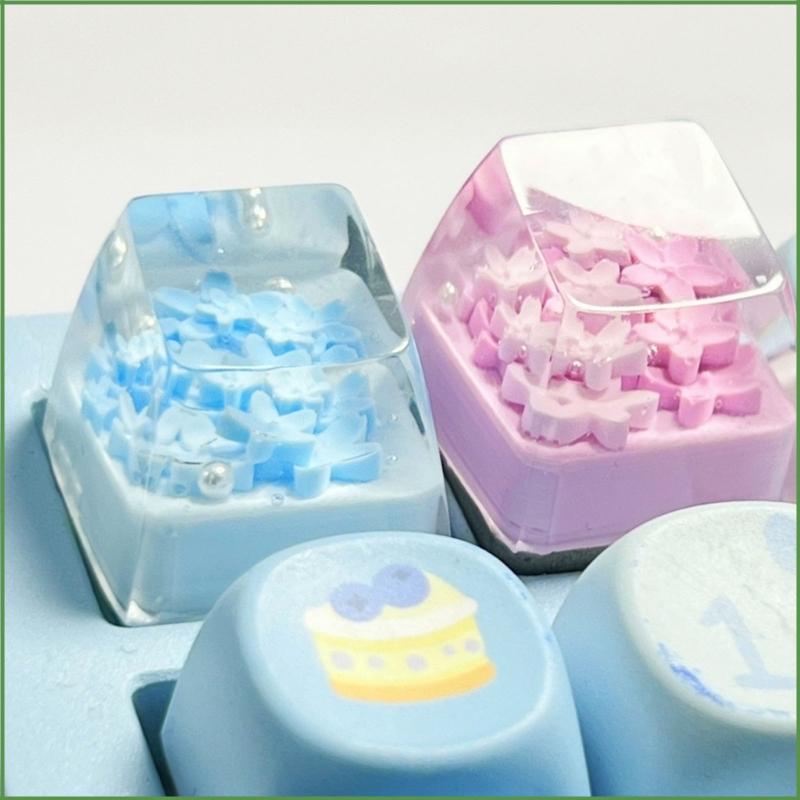 BON Semitransparent 3D Blossomy Rosin Keycaps สําหรับคีย์บอร์ดแบบกลไกเดสก์ท็อปส่วนบุคคล