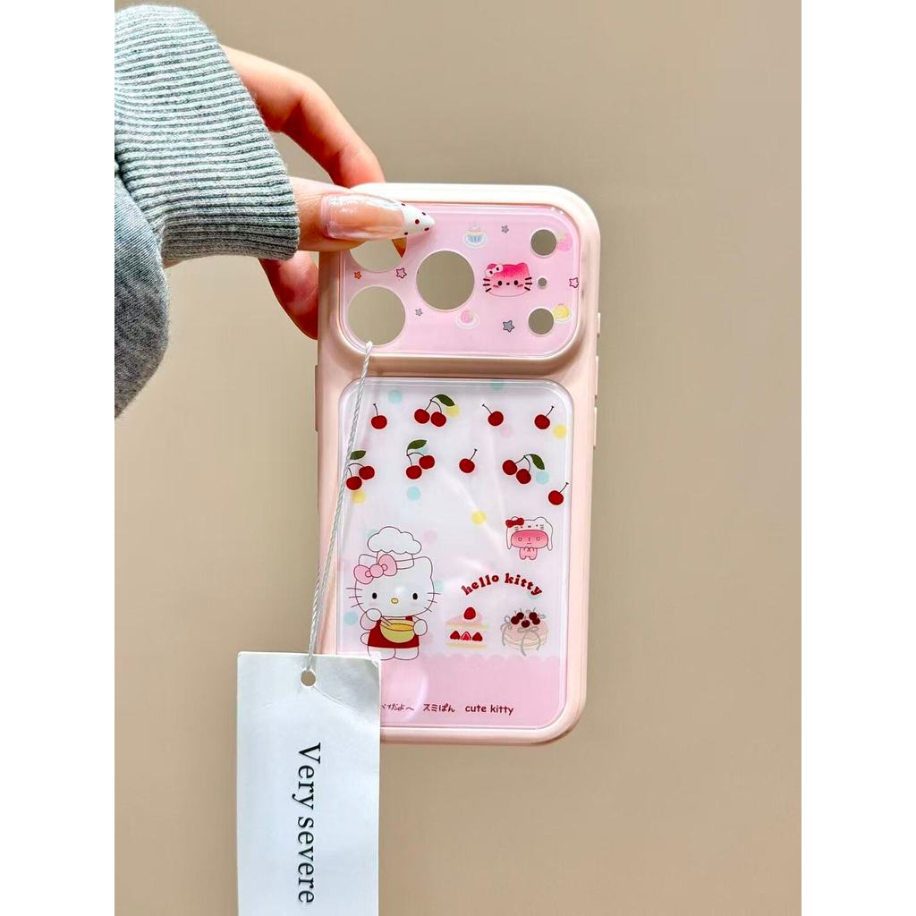 แมวขนมเชอร์รี่เหมาะสําหรับเคสโทรศัพท์มือถือ iPhone17, Apple 16promax ใหม่ 15pro ผู้หญิง 13 เคสป้องกั