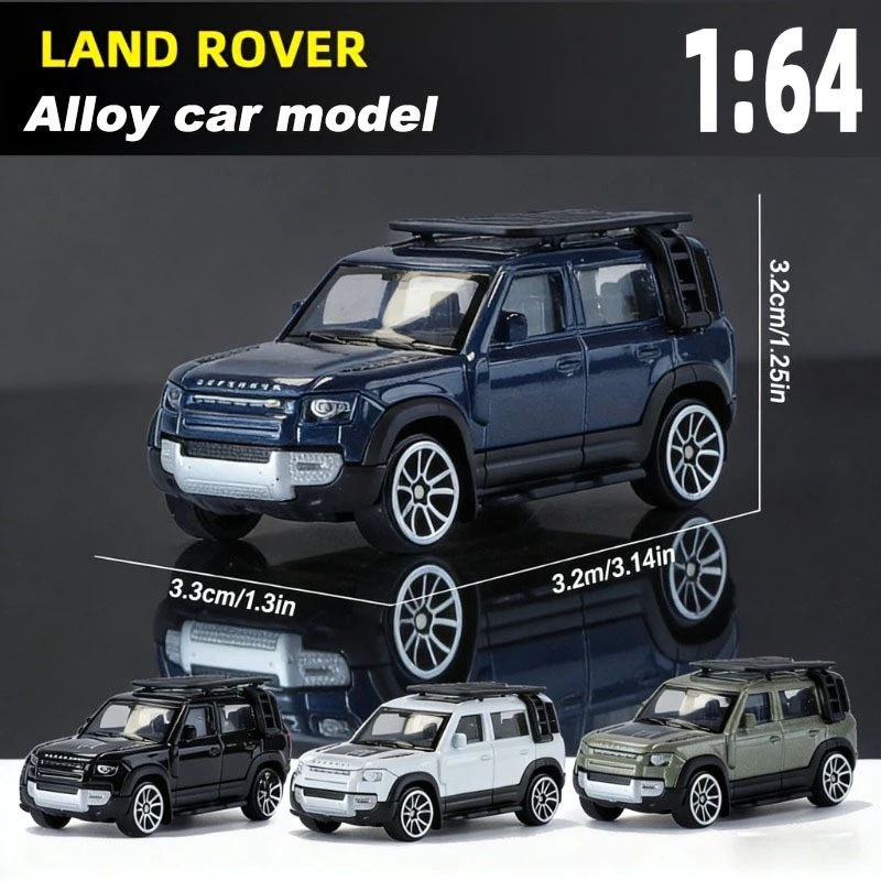 แม่แบบรถ Land Rover 1:64 Defender อัลลอยด์ สแตติก ช้อกันสะเทือน ภาพจำลองจริง สินค้าคุณภาพสำหรับนักสะสม