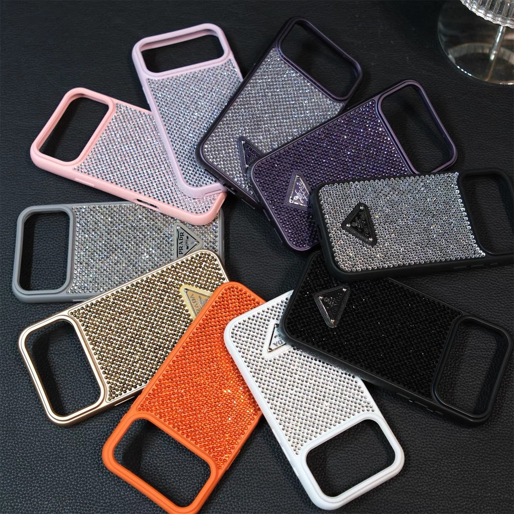 สําหรับiPhone17 16 16 Pro Max 16 plus 15 14 13 Pro Maxแฟชั่นหรูหราRhinestoneเคสโทรศัพท์