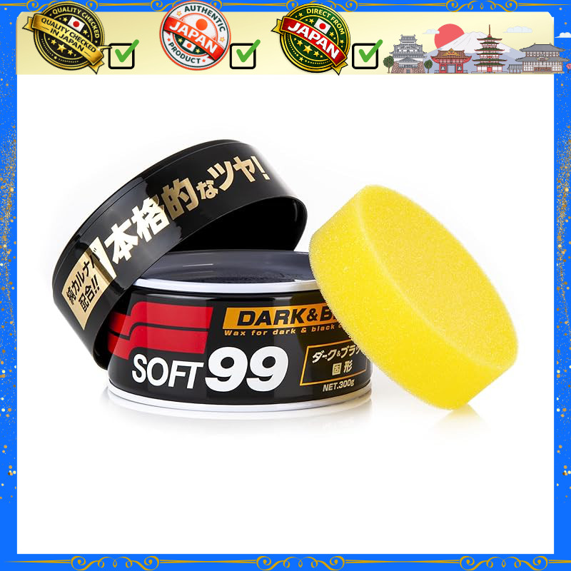 Soft99 Wax New Soft99 Dark & Black 300g - Automotive Paint Protection & Shine with Sponge 00010