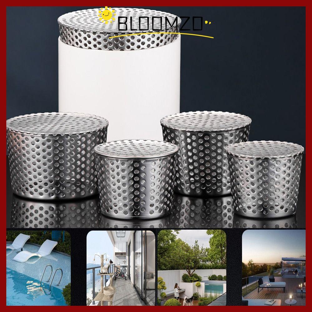BLOOMZO ฝาครอบท่อระบายน้ําพื้นหลังคา, ป้องกันการปิดกั้นสแตนเลสหน้าจอกรองด้านข้างด้านนอก, ฝาปิดท่อฝนหลังคา Anti-Clog Displacement Anti-การปิดกั้นระบายน้ํากลางแจ้ง