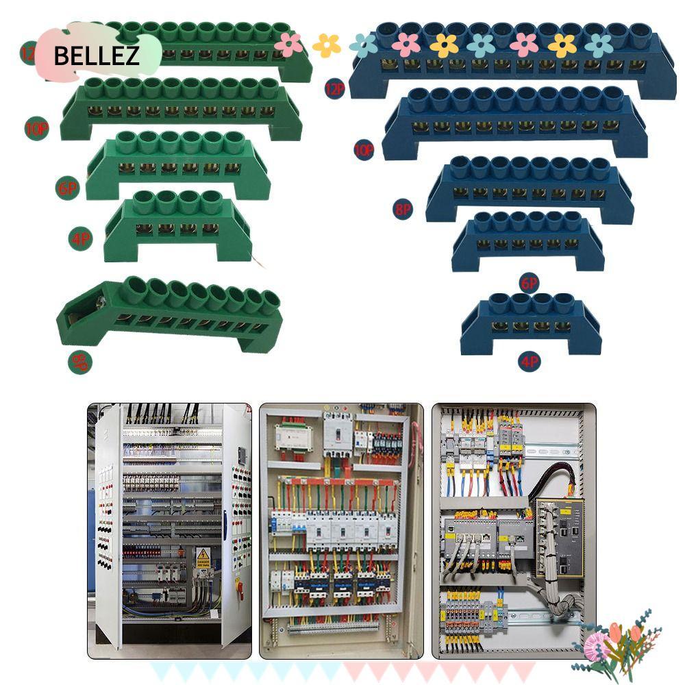 BELLEZ Block Connector, 4Pin 6Pin 8Pin 10Pin 12Pin และ Neutral สกรูทองเหลือง Grounding Bridge Termin
