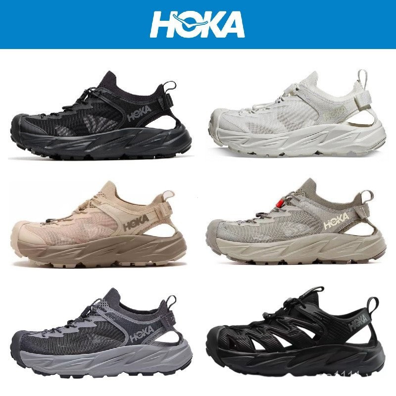 HOKA ONE ONE HOPARA 2 สีดําสีกากีสีฟ้าสีเทาสีขาวรองเท้าแตะผู้ใหญ่ All-Match Anti-slip Cushioning CJ5
