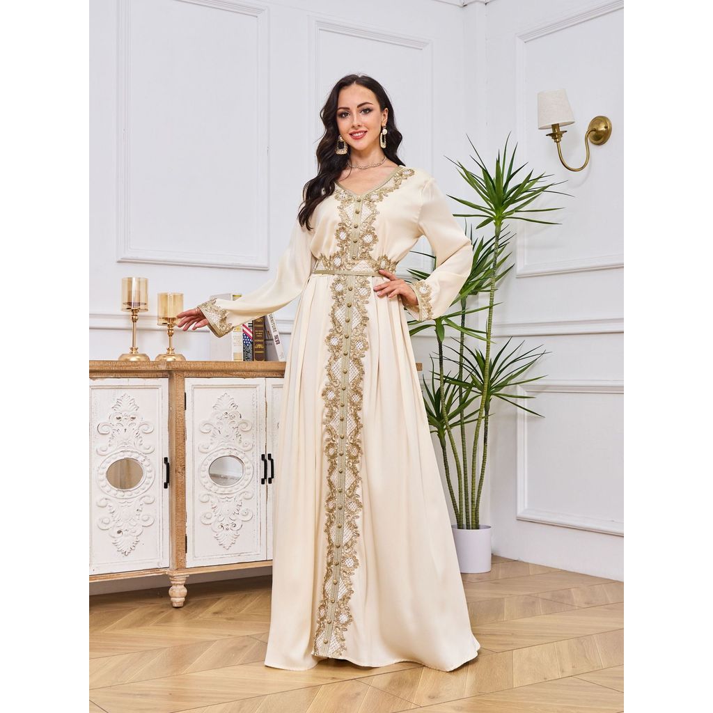 ภูเขา054 เสื้อผ้าผู้หญิงตะวันออกกลางชุดการค้าต่างประเทศเสื้อคลุมผู้หญิงกระโปรงยาวชุดปัก อาบายา น่าระ