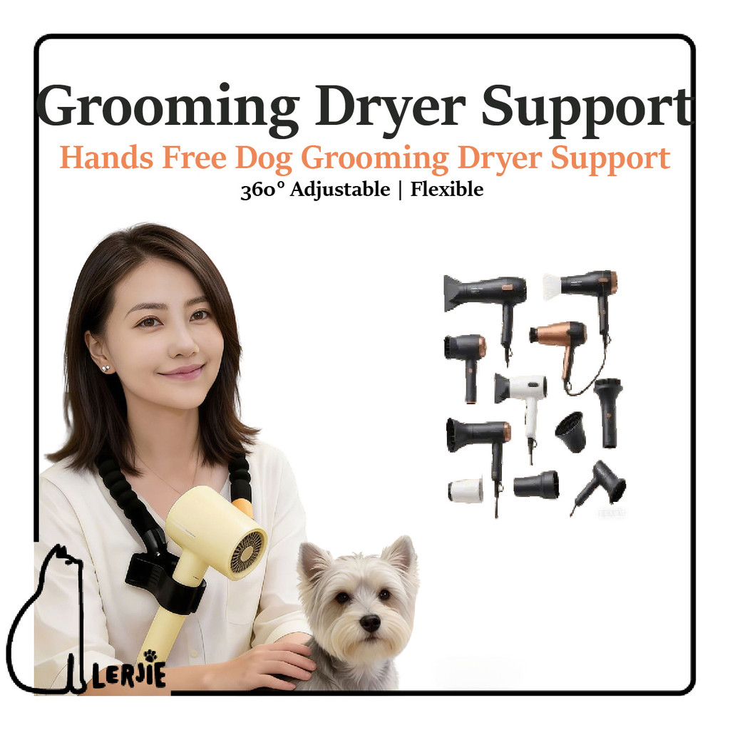 Universal Pet Dryer Neck Holder Stand Hands Free Dog Grooming Dryer Support 360 Adjustable