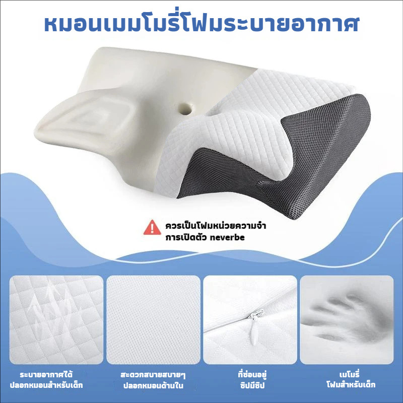 หมอนสุขภาพ หมอนปวดคอ Ergonomics Deep Sleep เมมโมรี่โฟม รูปที่ 5