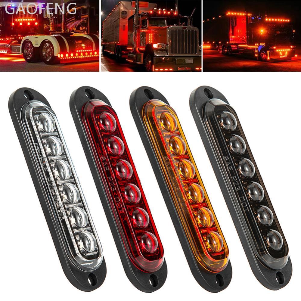 GAOFENG 6 LEDs รถบรรทุก Len ไฟเลี้ยวด้านข้าง 12-24V กันน้ํารถ Trailer รถบรรทุก Van Bus ไฟเตือนความปล