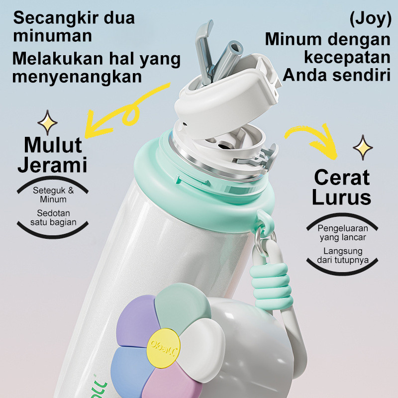 Tumbler OBALL GODDESS 420ml สแตนเลส 316 สูญญากาศฉนวนมัลติฟังก์ชั่นขวดดื่ม