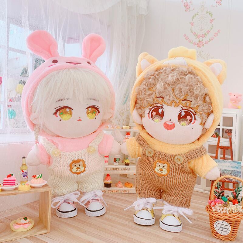 Overalls Sweatshirt Set 20cm Humanoid Doll Clothes Plush Toy Accessories