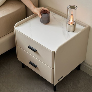 Modern slate bedside table, minimalist high-end small bedside cabinet, storage rack, new storage cabinet