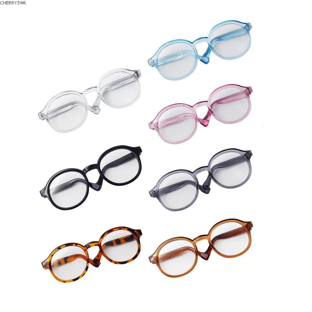 19VJKEPSHOP แว่นตากลมของเล่น เปลี่ยนเสื้อผ้าได้ 6.5 ซม. สําหรับตุ๊กตา พร้อมอุปกรณ์ตกแต่ง DIY
