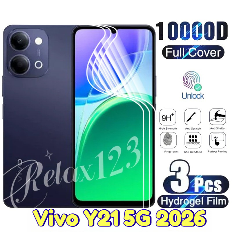 สําหรับVivo Y21 5G HD Hydrogelฟิล์มป้องกันหน้าจอ1/2/3PcsสําหรับVivo Y21 Y21d VIVO Y21 Y21D VivoY21 V
