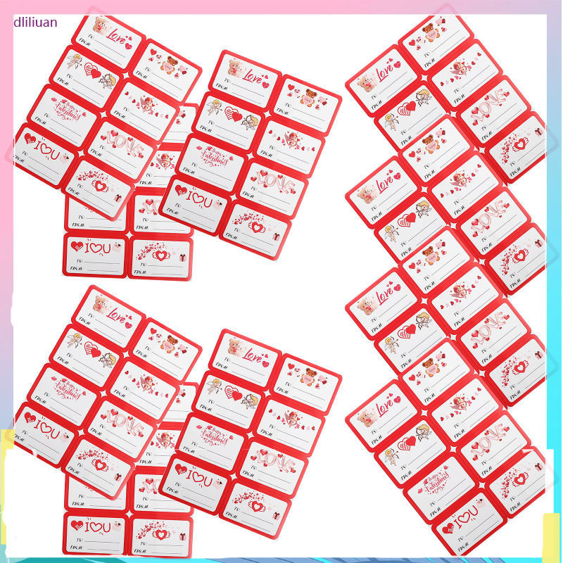 สติ๊กเกอร์ 10 แผ่น วาเลนไทน์จากฉลากซีล Happy Day Letter 21.00X16.00X0.50CM สีแดง dliliuan