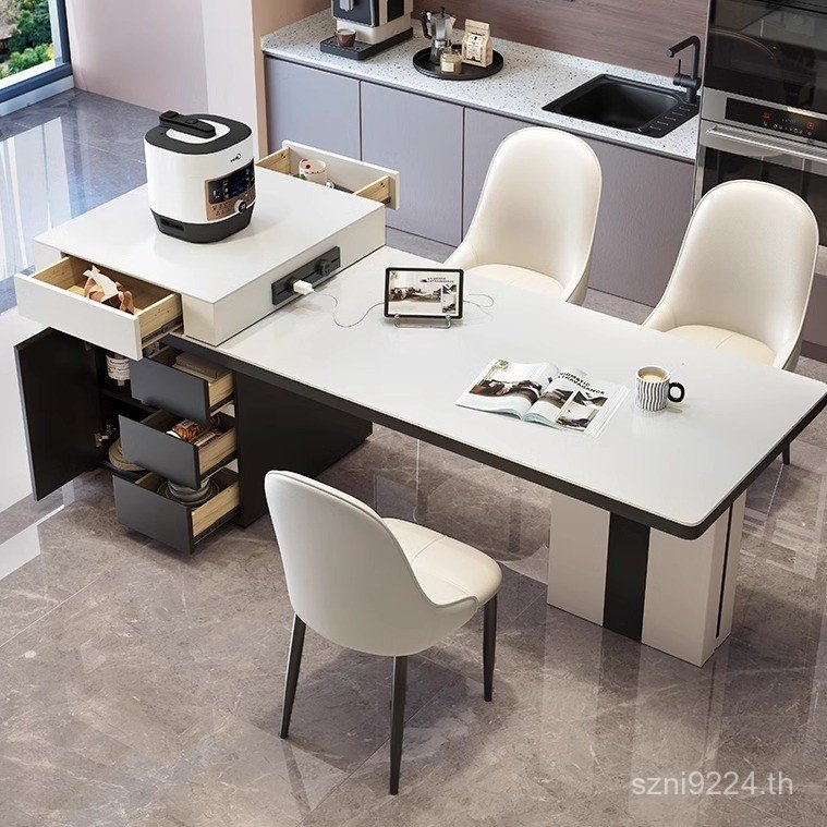 High-Endโต๊ะรับประทานอาหารโมเดิร์นกินMulti-FunctionสามารถRock Island Luxury Simple Lightแบบบูรณาการต