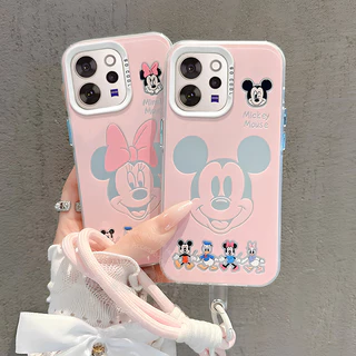 เคส Vivo V70 Case เคสลายการ์ตูนคู่รักน่ารัก มิกกี้ มินนี่ เมาส์ แบบด้าน กันกระแทก พร้อมสายคล้องโทรศัพท์ ขอบซิลิโคนอ่อนนุ่ม เคสโทรศัพท์สำหรับสาว ๆ นักเรียน