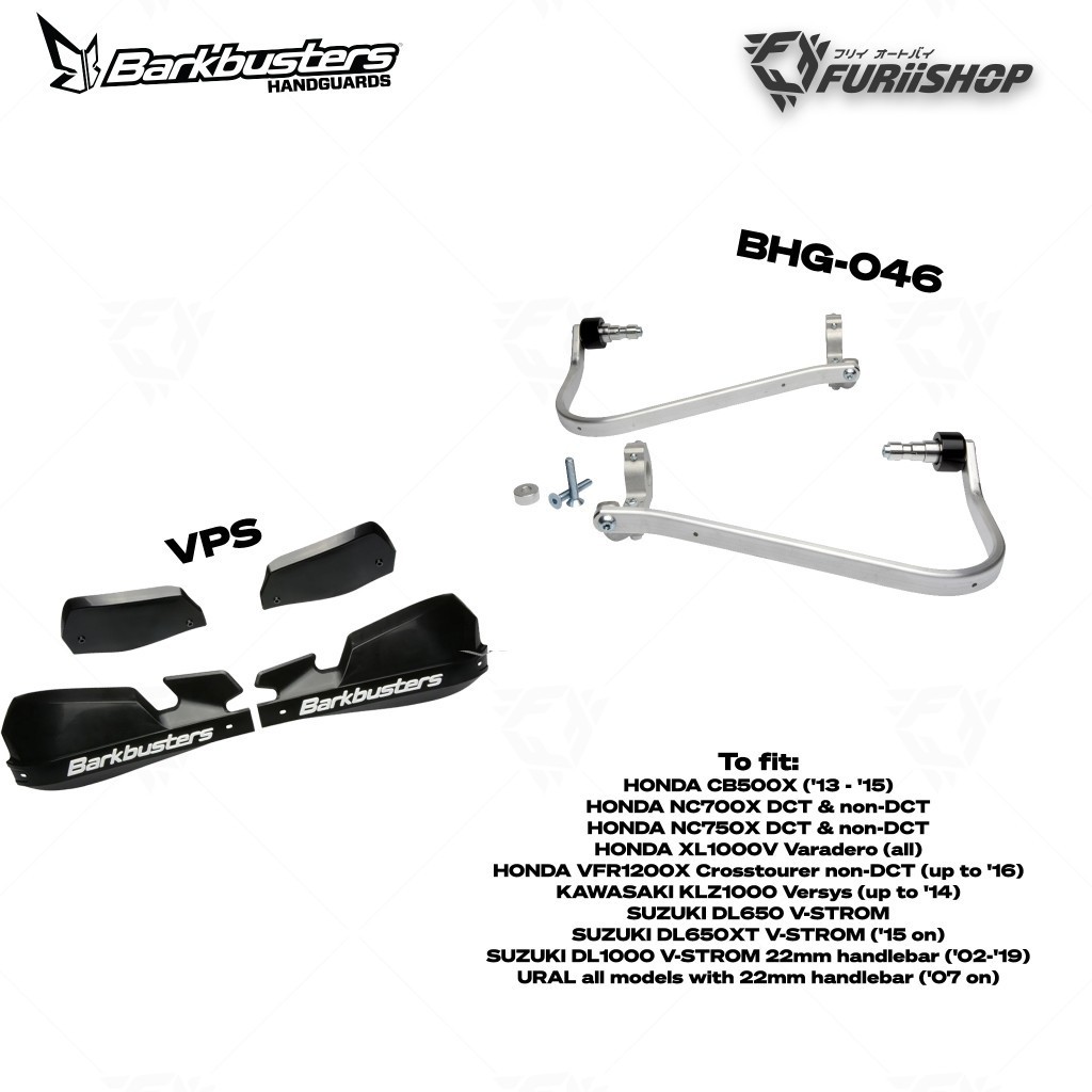 การ์ดแฮนด์ barkbusters รหัส BHG-046 พร้อมใบการ์ด For CB500X"13-15 ,NC700-750X ,Versys1000"14 ,V-STRO