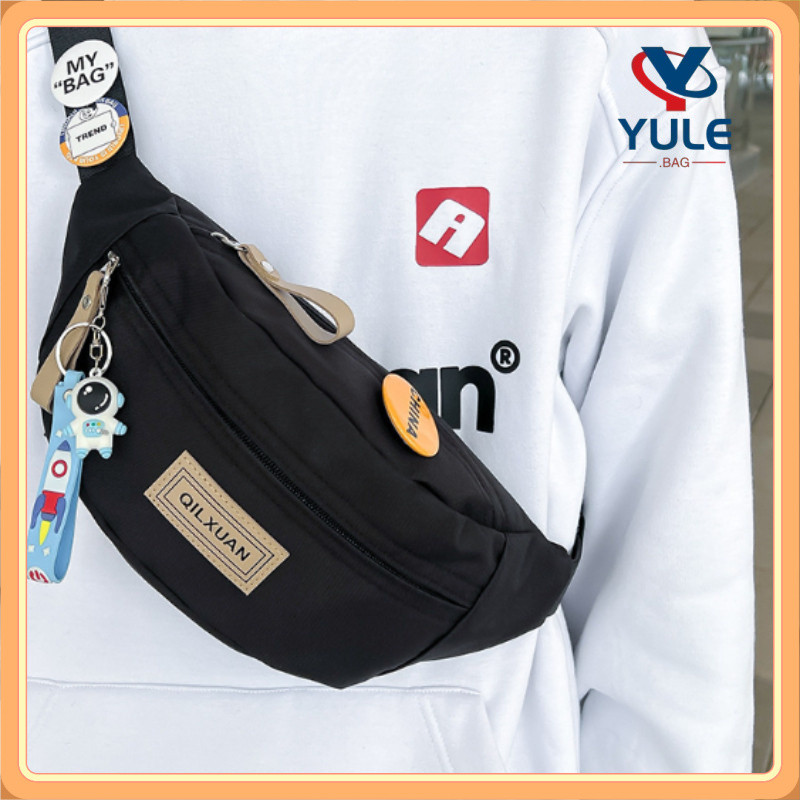 YULE กระเป๋าสะพายข้างแบบ unisex กันขโมย น้ำหนักเบา กันน้ำ ทำจากไนลอน สำหรับปั่นจักรยาน เล่นกีฬา กระเป๋าสะพายข้าง
