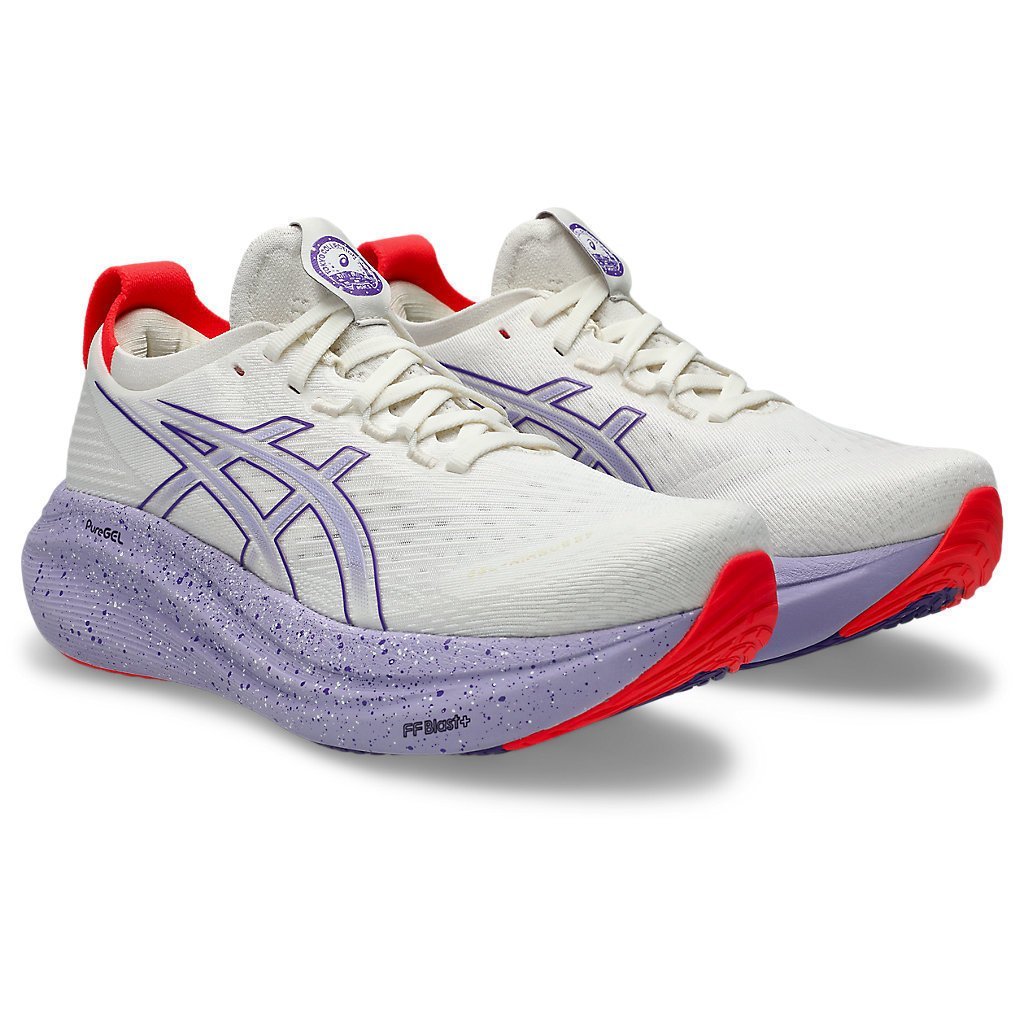 ASICS Gel-Nimbus 27 Tokyo Women Running Shoes In Cream/Edo Purple 9LKK