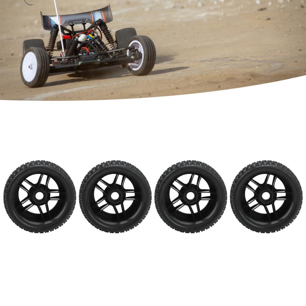 1/10 RC ล้อและยาง RC รถยาง Good Grip สีดําปรับปรุงความมั่นคงกันกระแทกที่แข็งแกร่งสําหรับ 1/7 Scale