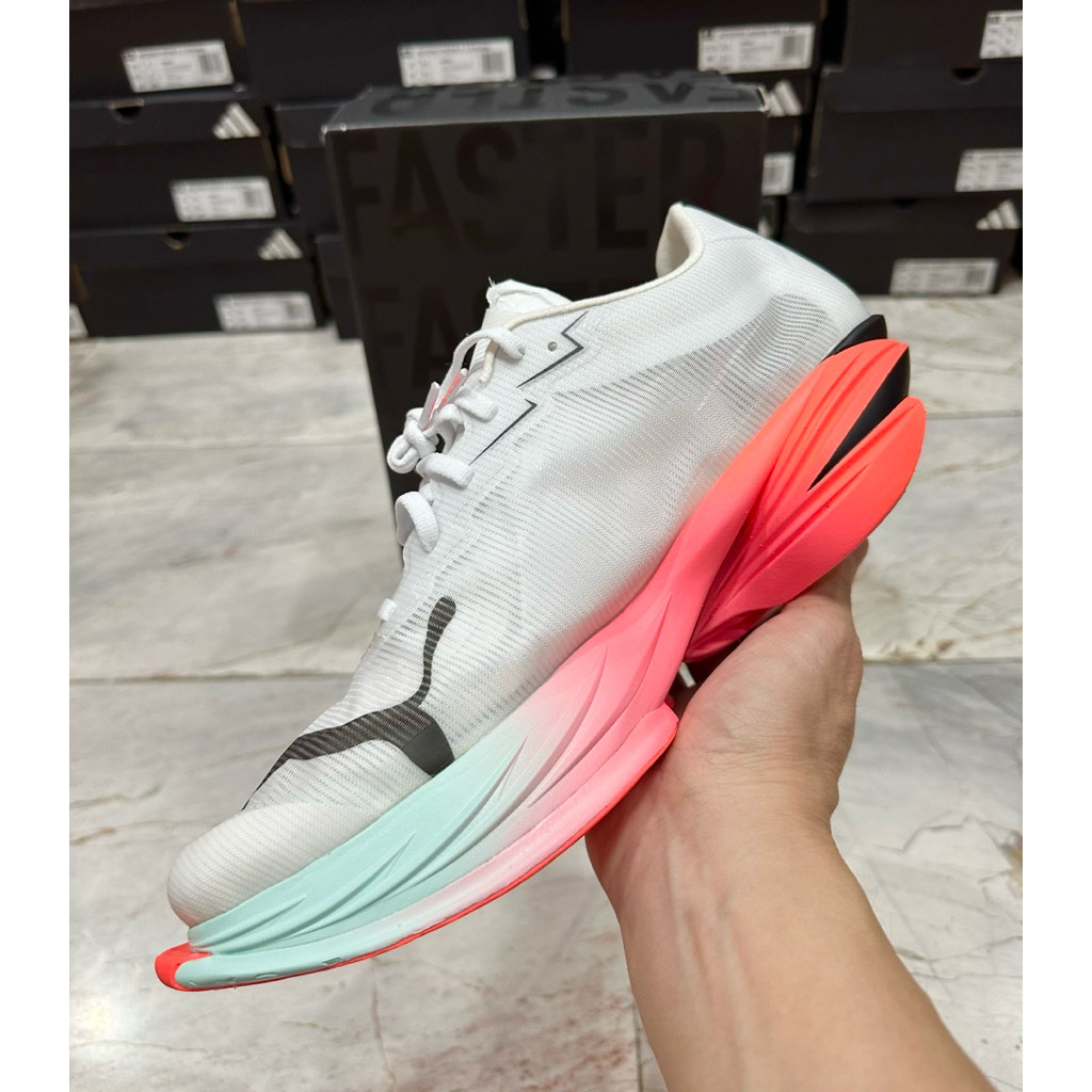 📌 PUMA M FAST R NITRO ELITE 3 - PUMAWHITE/GLOWINGRED/MINTMELT ของใหม่ มือ1 แท้💯 ป้ายไทย🇹🇭