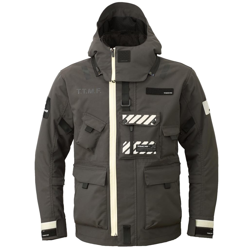 "RS Taichi All-Season Riding Jacket - Light Gray, Windproof & Insulated with CE Protectors, Removabl