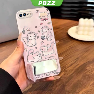 PBZZ FOR เคส เคสสําหรับ iphone 7 plus iphone 8 plus iphone se 2 2020 ipnone se เคสโทรศัพท์ Softcase ซิลิโคนกันกระแทกฝาครอบใสดีไซน์ใหม่ความงาม CARTOON CAT พร้อมที่วาง TKYYMZJ01
