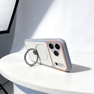 เคสแม่เหล็กที่เหมาะกับผิวสําหรับ iPhone 17 16 15 14 13 12 11 Pro Max Plus Air พร้อมที่วางแหวนโลหะ Kickstand Anti-Fall ฝาครอบป้องกัน