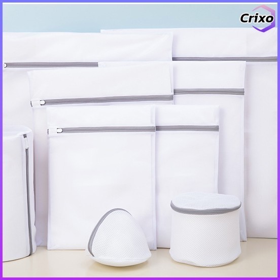 Crixo ถถุงตาข่ายซักผ้า หลายไซส์ แบบสี่เหลี่ยม/กลมรี ถนอมผ้า ใช้ซักชุดชั้นในในเครื่อง ปลอดภัย ราคา ถูกที่สุด ดีลบีเคเค แกลเลอรีภาพที่ 3