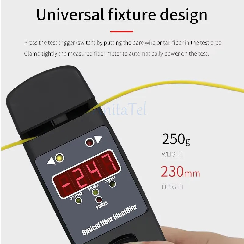 เครื่องระบุไฟเบอร์ออปติกเครื่องตรวจจับการจราจรแบบแอคทีฟ 10mw สําหรับ Visual Fault Locator 250um900um
