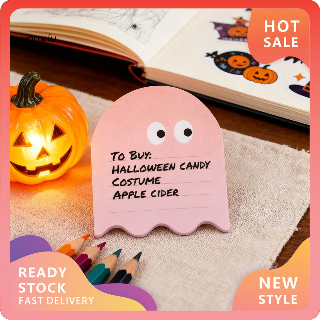 YX Halloween Themed Sticky Notepad Non-sweet Snacks Sticky Notepad Ghost Shape Sticky Notepad ฮาโลวี