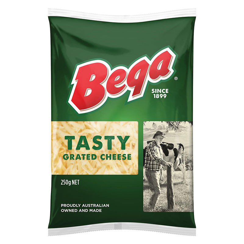 เบก้า เทสตี้ เกรทเต็ด เชดด้าชีส 250 ก (Bega Tasty Grated Cheddar Cheese 250 g)